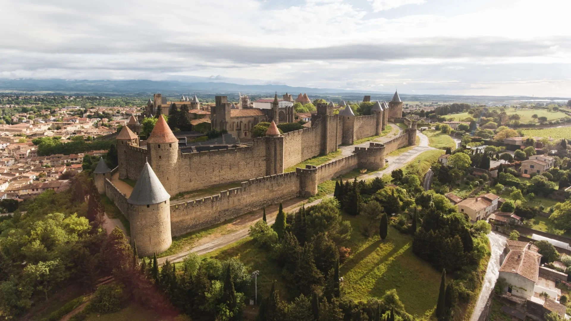 vue aerienne cité de Carcassonne