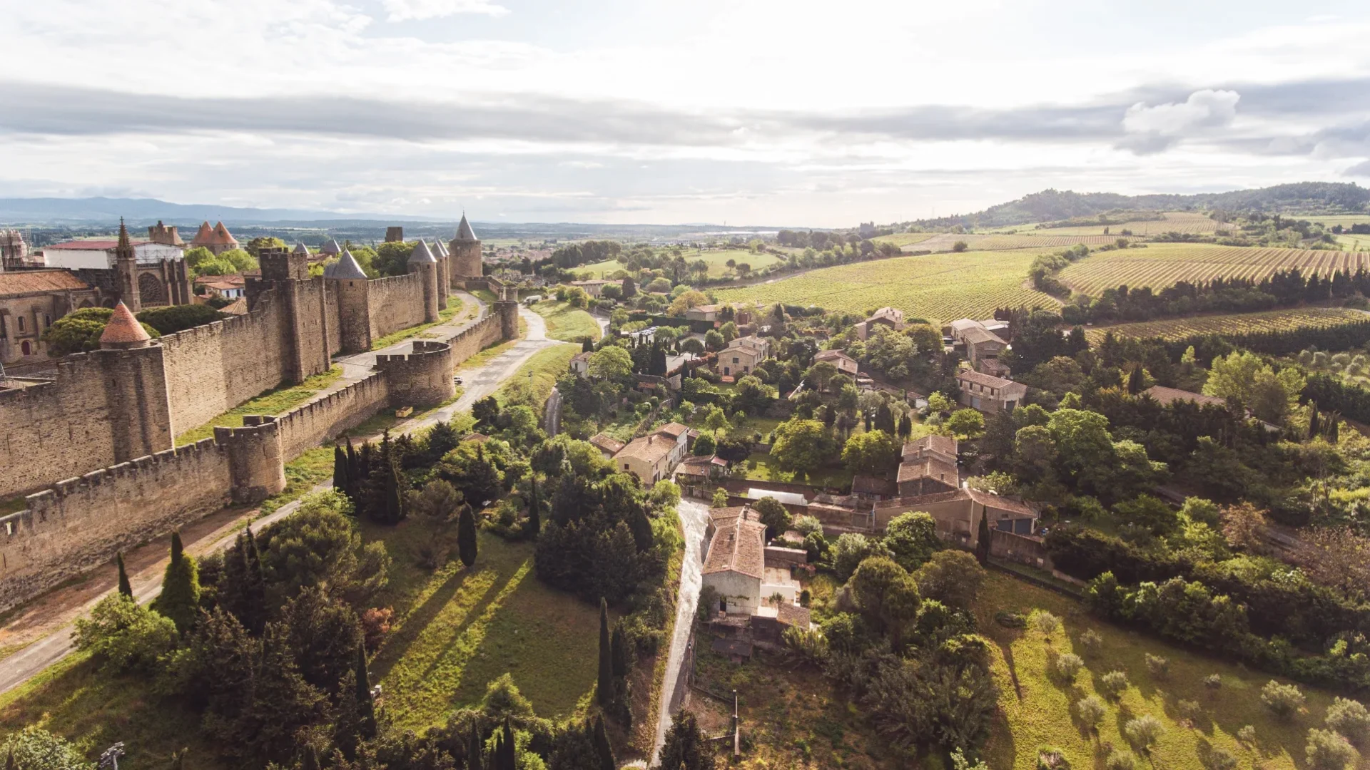 vue aerienne cité de Carcassonne