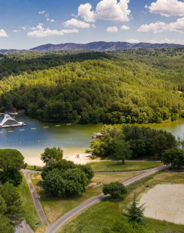 Vue aérienne du lac de la Cavayère - Carcassonne